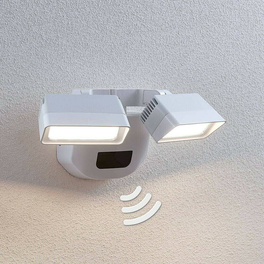 Lámparas de exterior Lindby Nikoleta LED outdoor wall spotlight with sensor, 2-bulb.